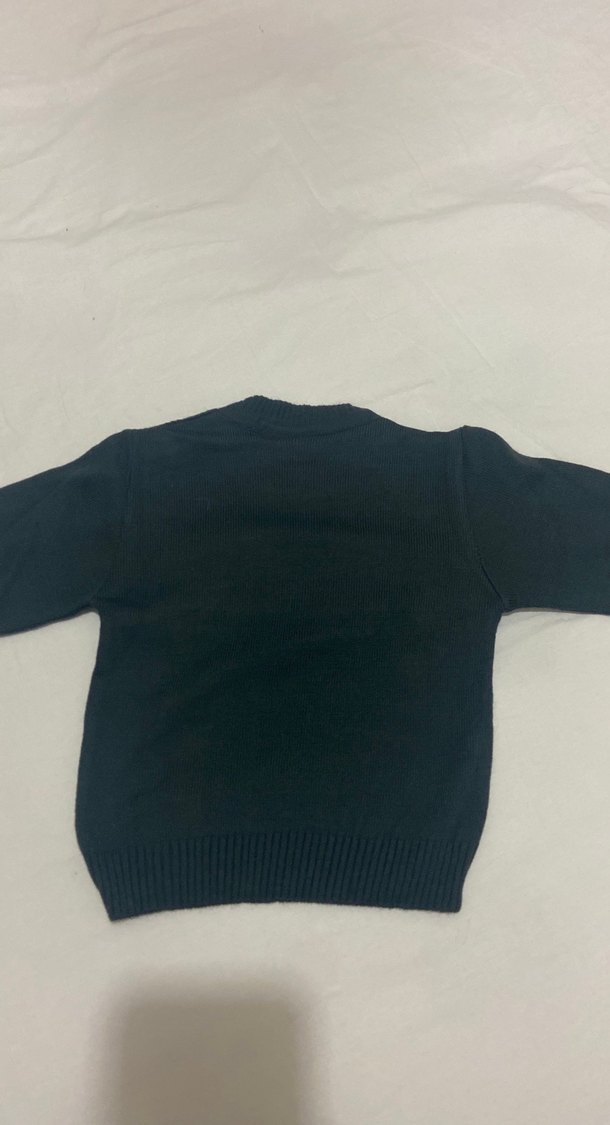 Erkek Çocuk Gri Desenli Triko Kazak - Görsel 4