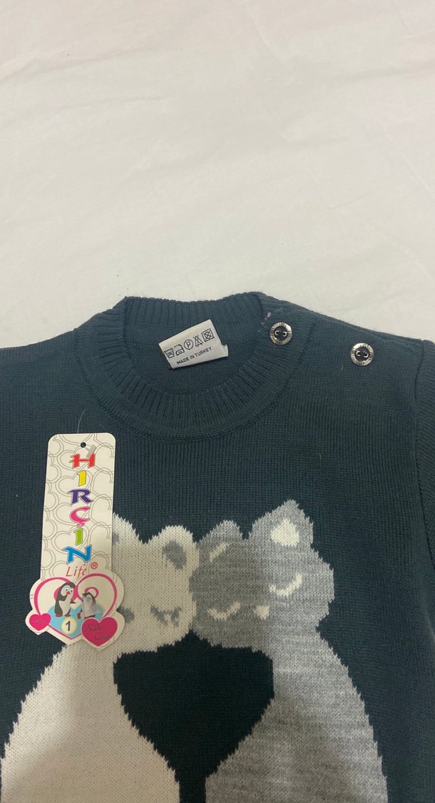 Erkek Çocuk Gri Desenli Triko Kazak - Görsel 3