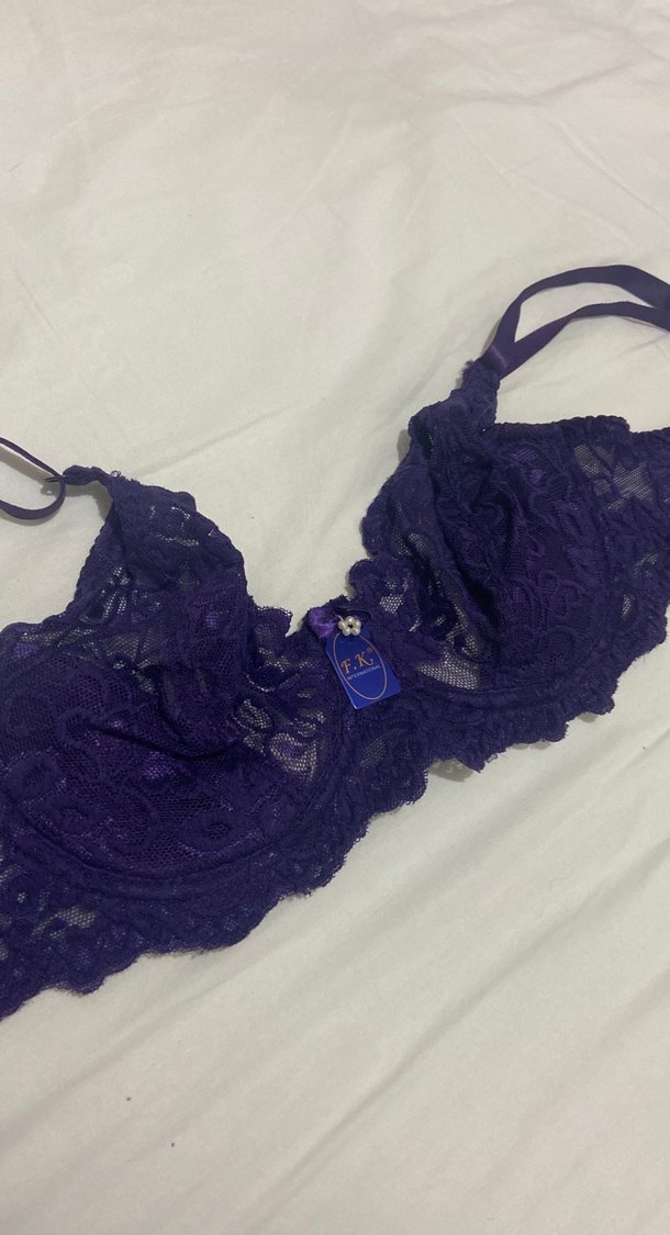 Mor Gotik Dantel Midi Sütyen - Görsel 3