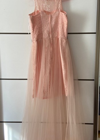 Dantel Detaylı Pembe Kız Çocuk Elbise - Görsel 7