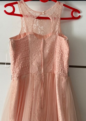 Dantel Detaylı Pembe Kız Çocuk Elbise - Görsel 6