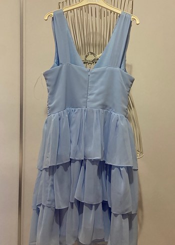 Mavi Kat Kat Mini Elbise - Görsel 5