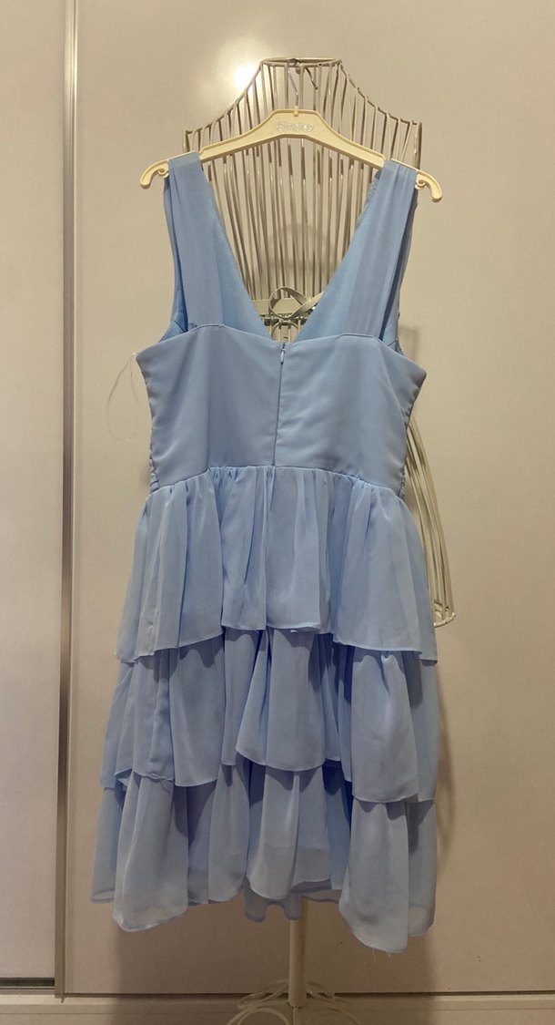 Mavi Kat Kat Mini Elbise - Görsel 5