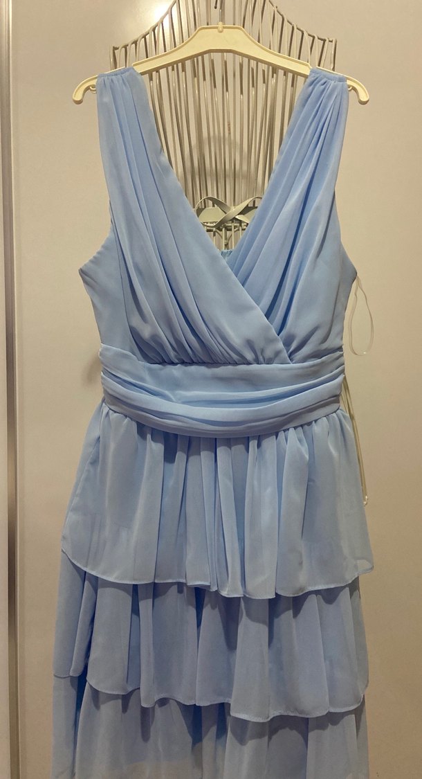 Mavi Kat Kat Mini Elbise - Görsel 2