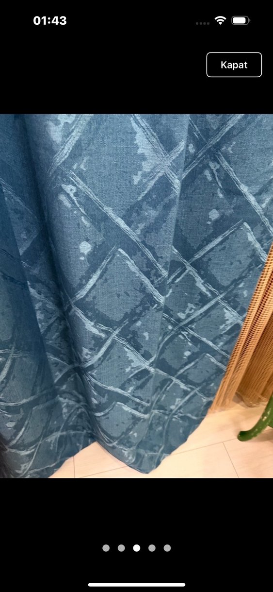 SIFIR ÇİFT KANAT MAVİ KETEN FON PERDE - Görsel 3