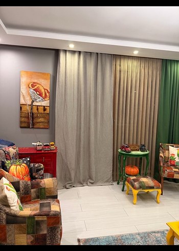 SIFIR GRİ YENİ SEZON CİFT KANAT FON PERDE - Görsel 4