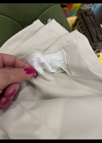 SIFIR ÇİFT KANAT KREM FON PERDE - Görsel 4