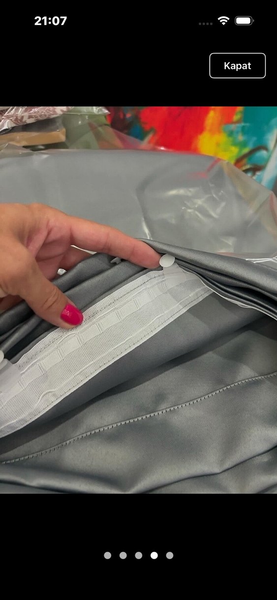 SIFIR ÇİFT KANAT GRİ IŞIK GEÇİRMEZ FON PERDE - Görsel 5