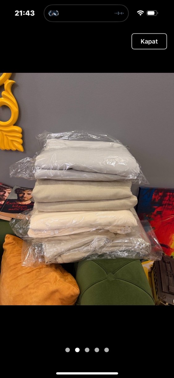 SIFIR ÇİFT KANAT KREM ADA FON PERDE - Görsel 2