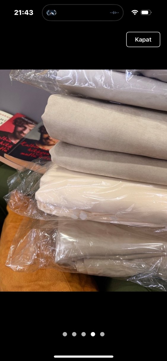 SIFIR ÇİFT KANAT KREM ADA FON PERDE - Görsel 4