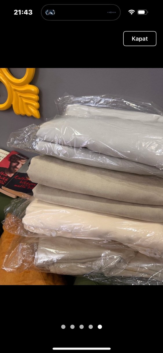 SIFIR ÇİFT KANAT KREM ADA FON PERDE - Görsel 5