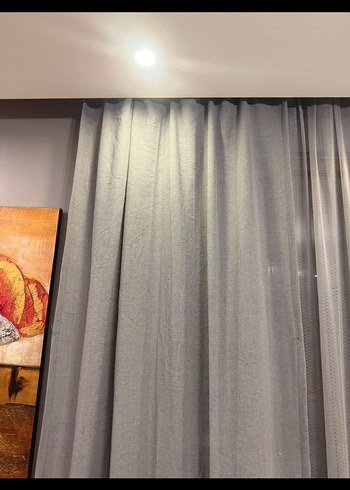 SIFIR ÇİFT KANAT GRİ KETEN FON PERDE - Görsel 5