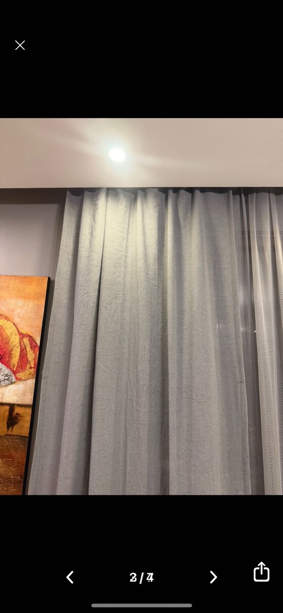 SIFIR ÇİFT KANAT GRİ KETEN FON PERDE - Görsel 5