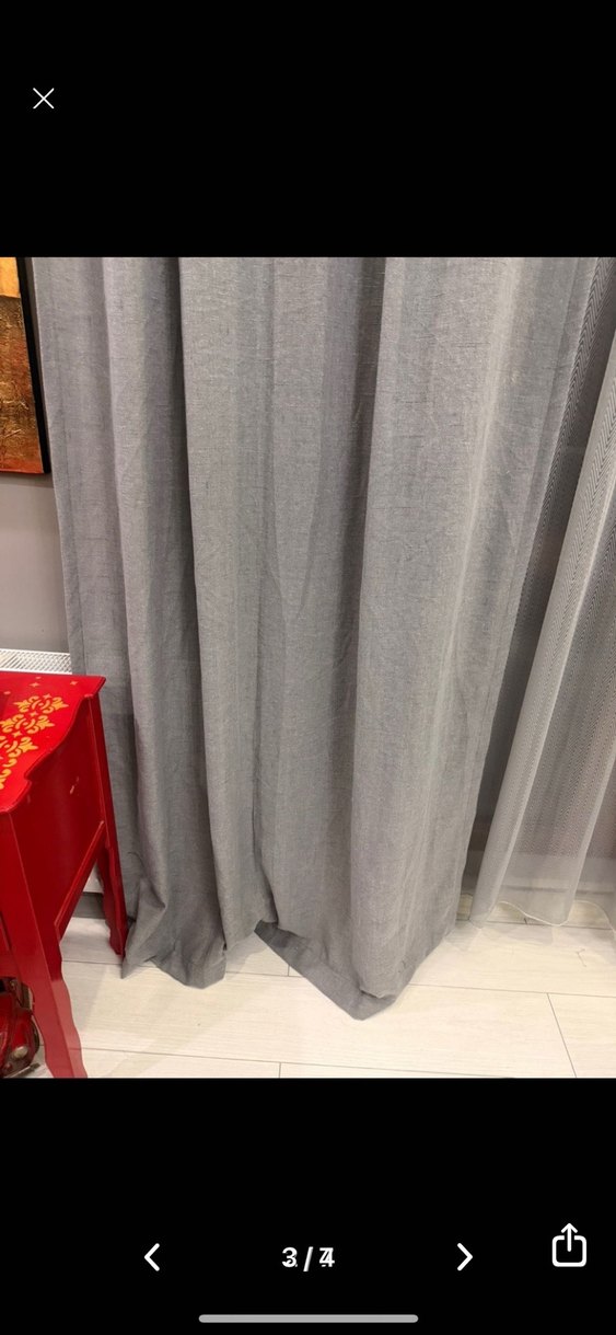 SIFIR ÇİFT KANAT GRİ KETEN FON PERDE - Görsel 3