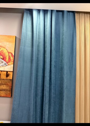 SIFIR ÇİFT KANAT MAVİ ADA FON PERDE - Görsel 3