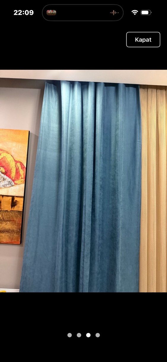 SIFIR ÇİFT KANAT MAVİ ADA FON PERDE - Görsel 3