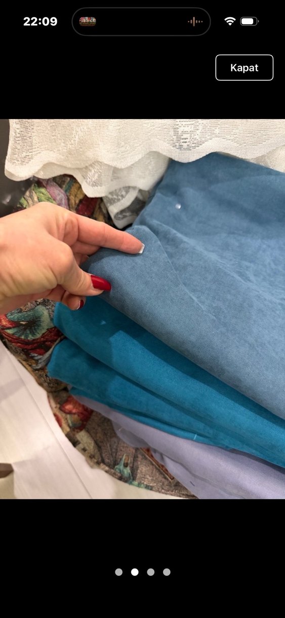 SIFIR ÇİFT KANAT MAVİ ADA FON PERDE - Görsel 2