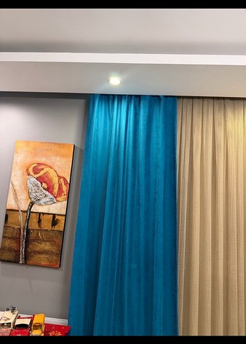 SIFIR ÇİFT KANAT MAVİ ADA FON PERDE - Görsel 3