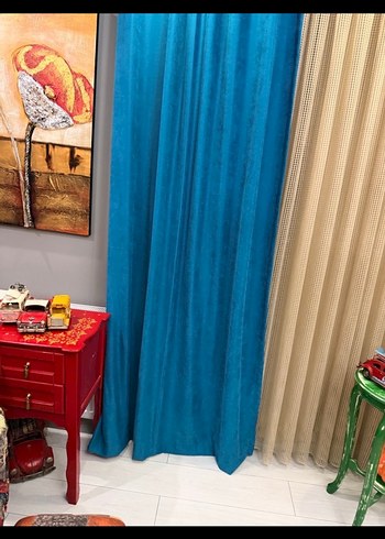 SIFIR ÇİFT KANAT MAVİ ADA FON PERDE - Görsel 4