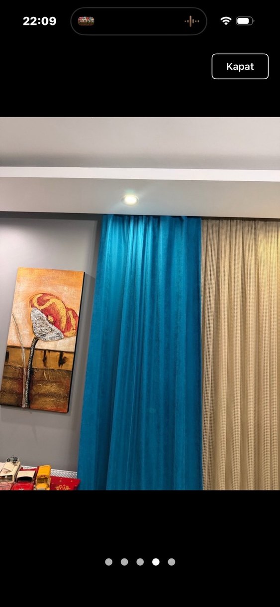 SIFIR ÇİFT KANAT MAVİ ADA FON PERDE - Görsel 3