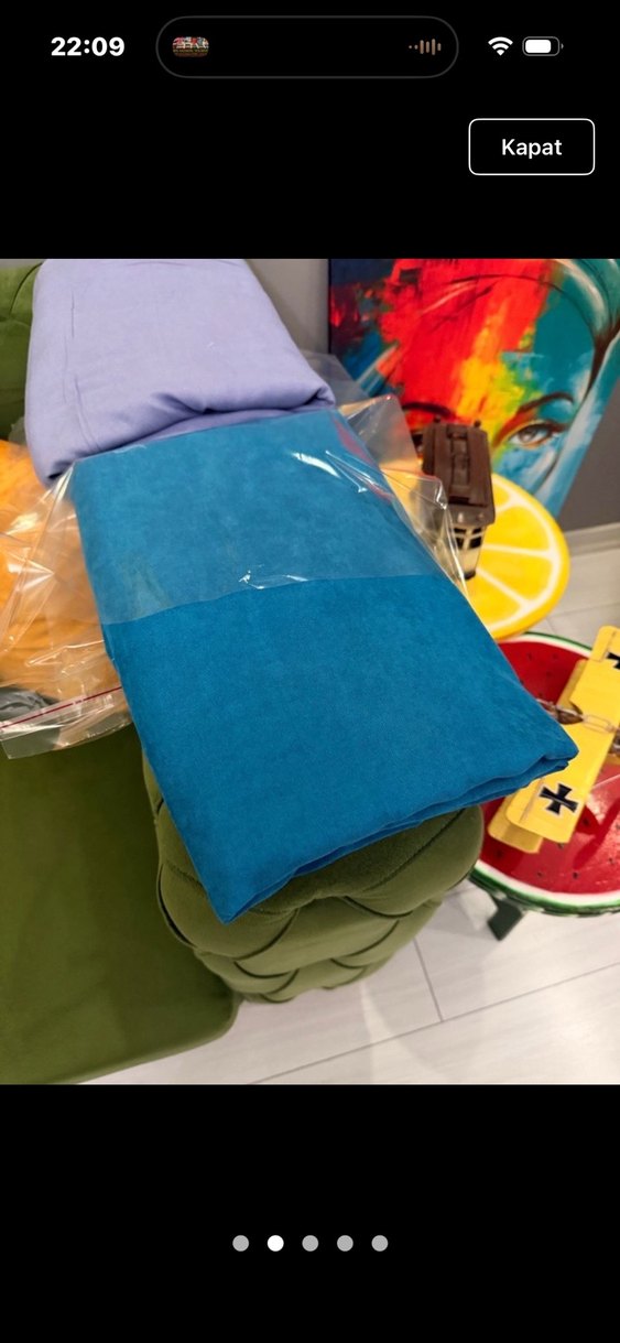 SIFIR ÇİFT KANAT MAVİ ADA FON PERDE - Görsel 5