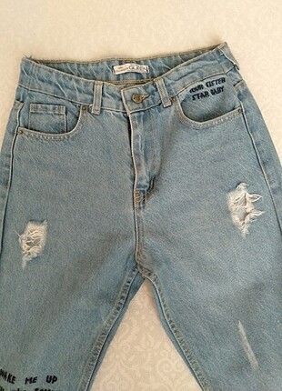 34 Beden mavi Renk Mom jean