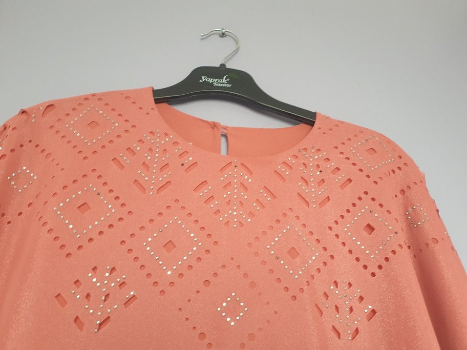 Bej Kadın Uzun Kollu Salaş Tunik - Görsel 2