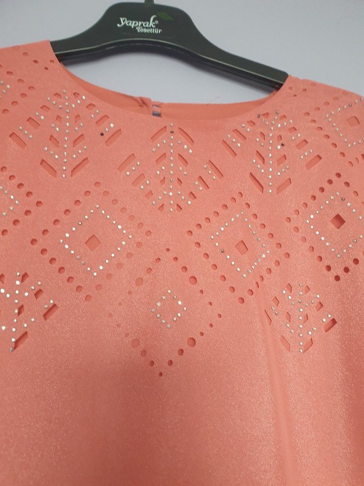 Bej Kadın Uzun Kollu Salaş Tunik - Görsel 3