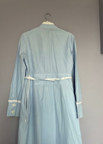 Düğmeli Mavi Vintage Armine elbise - Görsel 3