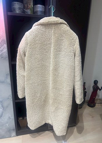 Dilvin Kadın Beyaz Midi Peluş Kaban