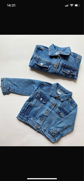 5 Yaş Beden Unisex Çocuk Kot Ceket