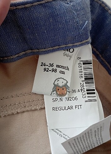 24-36 Ay Beden camel Renk Defacto Erkek Bebek Pantolon