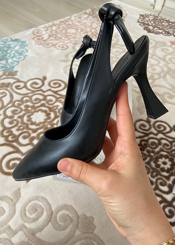 Klasik Siyah Stiletto Tokalı Kadın Ayakkabı - Görsel 3