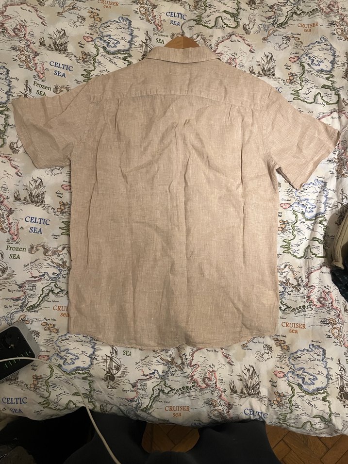 Benetton Kısa Kollu Keten Gömlek - Görsel 2