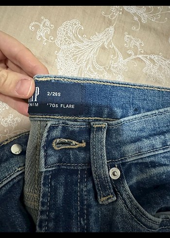 Düğmeli Mavi Kadın Denim Pantolon
