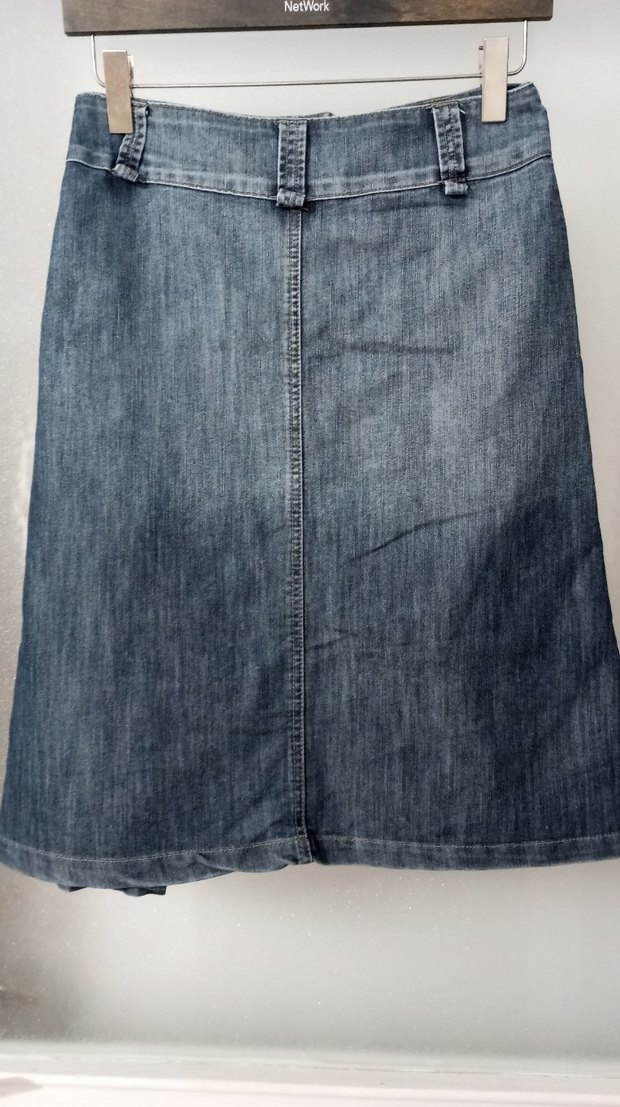 Kadın Lacivert Midi Kot Etek - Görsel 3