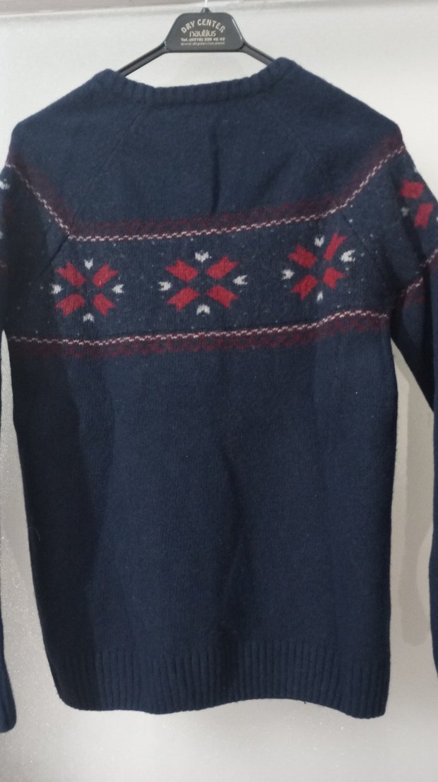 Lacivert Desenli ErkekTriko Kazak - Görsel 2