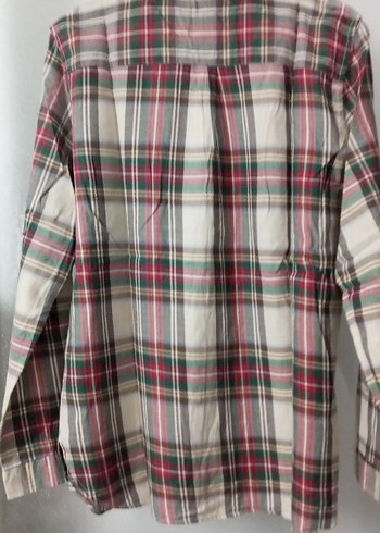 Düğmeli Çok Renkli Kadın Keten Gömlek - Görsel 2