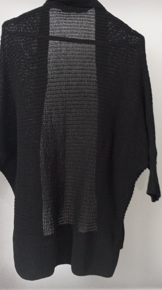 Siyah Midi Örgü Kadın Hırka - Görsel 2