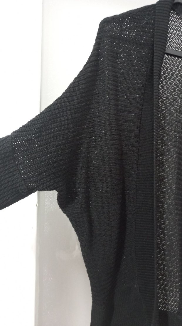 Siyah Midi Örgü Kadın Hırka - Görsel 4