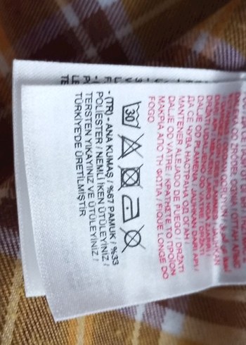 Sarı Ekose Düğmeli Kadın Gömlek - Görsel 4