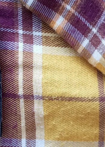 Sarı Ekose Düğmeli Kadın Gömlek - Görsel 3