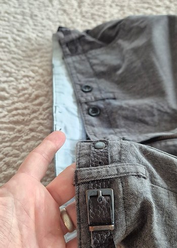 Zara deri detaylı kumaş pantolon - Görsel 6