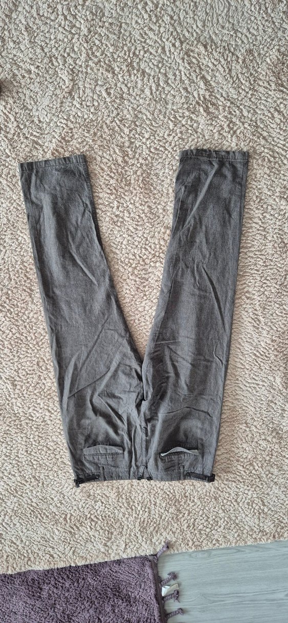 Zara deri detaylı kumaş pantolon - Görsel 2