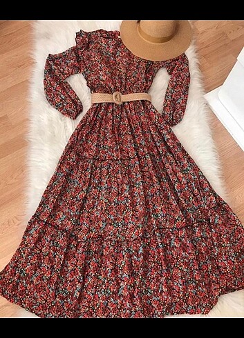 Zara Çiçekli tesettür elbise