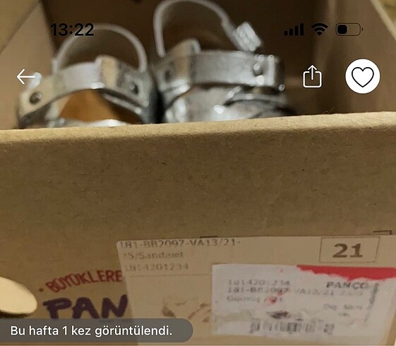 21 Beden gri Renk Sandalet