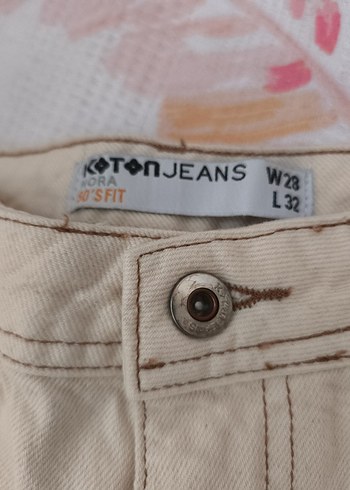 28 Beden Beyaz Regular Fit Midi Kadın Kot Pantolon