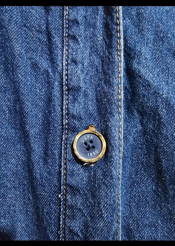 Kadın Parlak Lacivert Mini Denim Elbise - Görsel 5