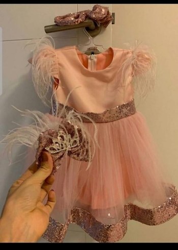 Pembe Kız Çocuk Tüllü Elbise - Görsel 2