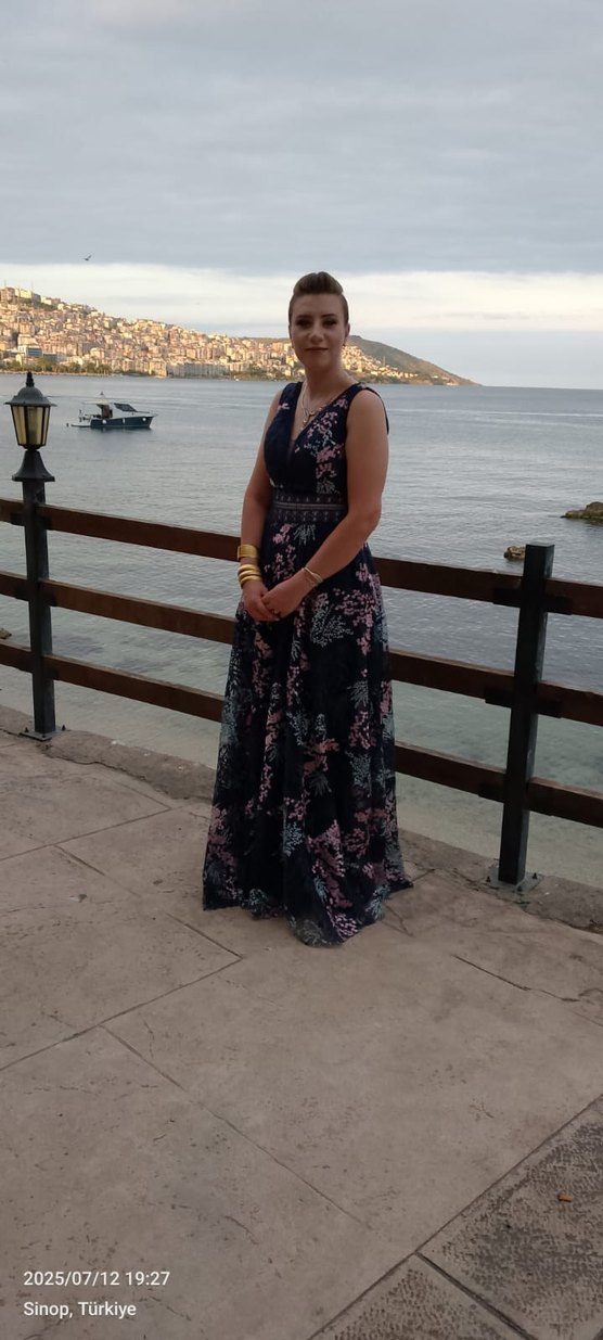 Lacivert Dantel Detaylı Uzun Bohem Elbise - Görsel 2